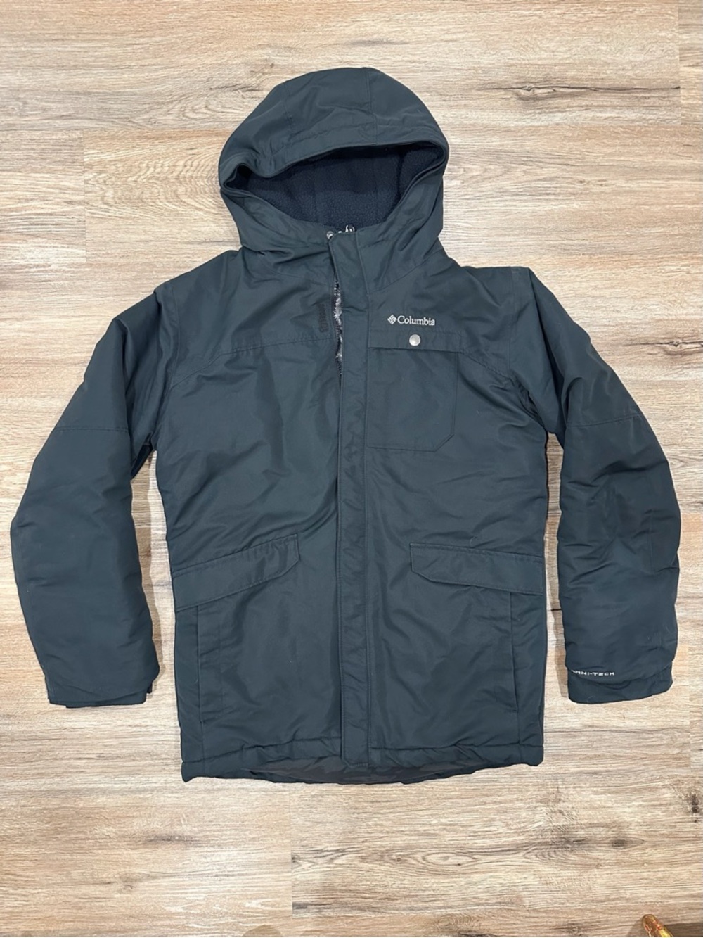 Columbia Youth Black Hooded Winter Jacket